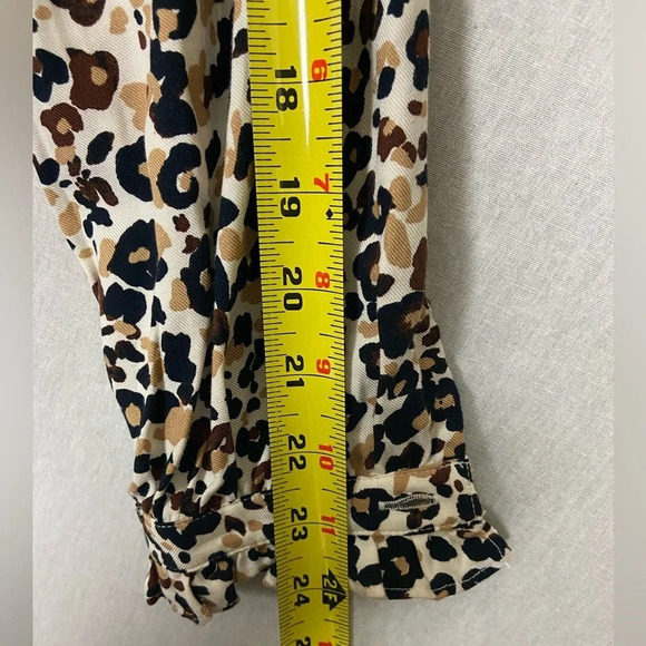 Maeve Anthropologie Katia Ruffled cheetah printed Button-down Blouse Sz 0 - Picture 13 of 15